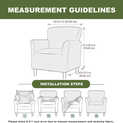 FUANGUI Banquet Armchair Slipcover Printed Chair Covers with Arms Stretch Club Chair Slipcover Soft Armchair Sofa Covers Anti-Slip Furniture Protector for Dogs Pets Home Living Room Decor
