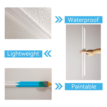 OUZUGIE 3 Set Wall Molding Kit with Flower Corner Pre-Cut Wainscoting Panels for Interior Wall Decor - Installed with Glue(Not Including) 3 Top 3 Bottom