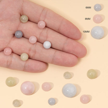 35pcs 10mm Natural Morganite Gemstone Beads Energy Healing Crystal Round Loose Stone Beads for Jewelry Making, DIY Bracelets Necklaces