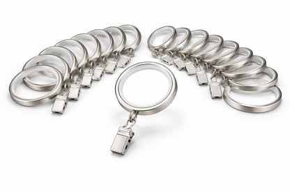 Valeri Home – Premium Curtain Rings, Matte Nickel Finish, 20-Pack