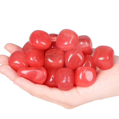 YATOJUZI Cherry Quartz Natural Healing Crystals Bulk Tumbled Polished Pocket Stones Crystal for Energy Reiki Tumbling Cabbing Balancing Decoration Home Decor Gemstones Meditation Therapy 100g