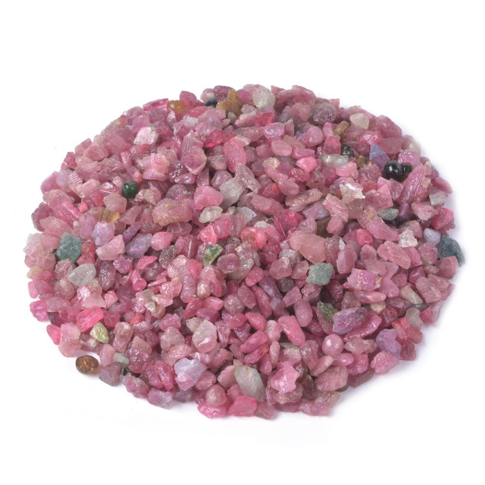 Natural Watermelon Tourmaline Raw Chips Crushed Tumbled Stone Crystal Healing Embellishments 100 grams