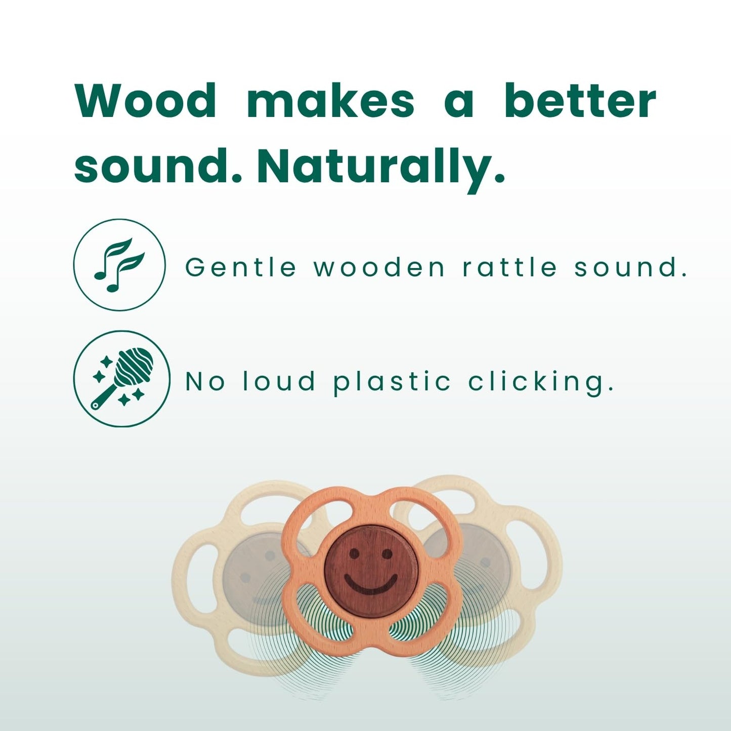 Wooden Baby Rattle & Teething Ring Flower | Natural Montessori Teething Toy Babies 0-3 3-6 6-12 Months | Non-Toxic Organic Hardwood Teether | Safe Sensory Toy Boys Girls | Baby Gift