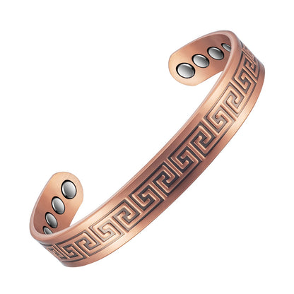 EnerCoppeX Copper Magnetic Bracelet for Women - Detox Jewelry with 3500 Gauss Magnet, Adjustable Cuff Bangle (W)