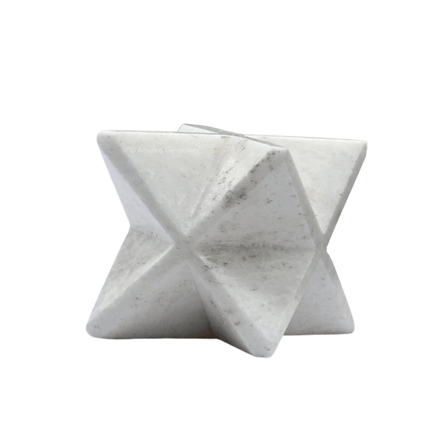 Amazing Gemstone Snow Quartz Merkaba Crystal - 0.75 Inches Metaphysical Merkaba Star for Meditation - Energetic Tetrahedron Crystal and Healing Stones and Healing (15-20mm)