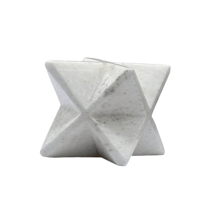 Amazing Gemstone Snow Quartz Merkaba Crystal - 0.75 Inches Metaphysical Merkaba Star for Meditation - Energetic Tetrahedron Crystal and Healing Stones and Healing (15-20mm)