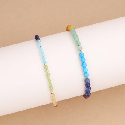 COAI Healing Crystal Bracelet for Women, Beaded 7 Chakra Bracelet for Women 3mm