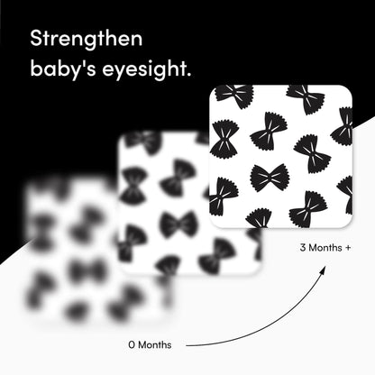 Pasta for Baby High Contrast Cards Sensory Toy Learning Activity Large Black and White Flash Cards Newborn Tummy Time Play 0+ Months Infant Essentials Curious Baby Activity Gift Set