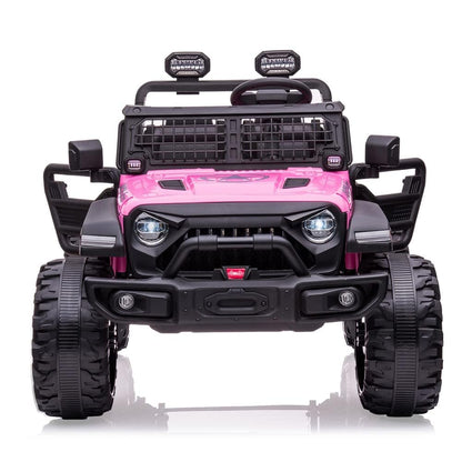 24V Kids Ride on 2 Seaters Electric Car with Remote Control, 2*120W Motors Battery Powered 20" Extra Large Seats+15.5" XL Wheels,LED Headlights, Front Storage, Bottle Holder, FM, Music for 3+ (Pink)