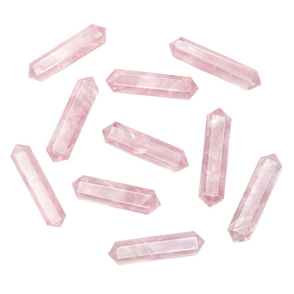 Amazing Gemstone Rose Quartz Crystal Points Bulk Healing Crystals and Stones - Pack of 3 Double Terminated Healing Wand Point Bulk Crystals for Crafts, Crystal Grid, DIY - Premium Crystals