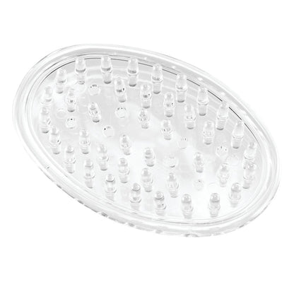 iDesign Plastic Soap Dish, Soap Saver, and Kitchen Sponge Holder - Set of 3, 0.75” x 3.25” x 4.75”, Clear