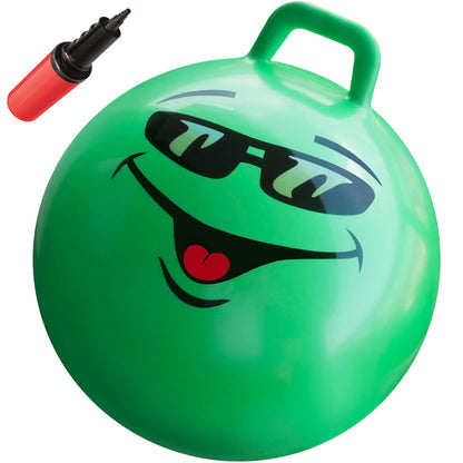 WALIKI Hop Ball Toy for Boys and Girls 3 4 5 and 6 Years Old | 18” Green Hopper Jumping Therapy Ball for Kids | Outdoor Toys for Kids Who Love Hopping