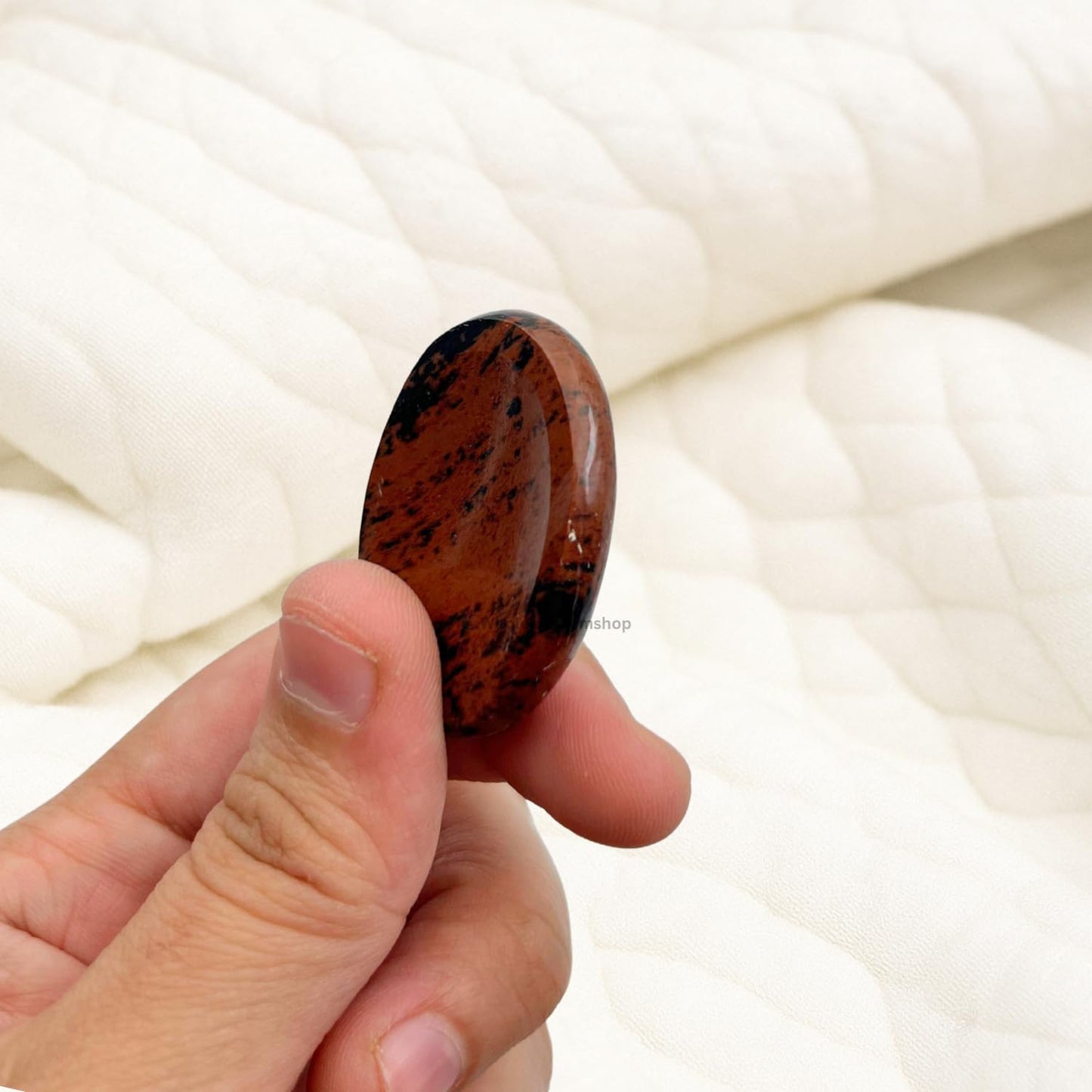 GEMSCITE Mahagony Obsidian Thumb Worry Stones Metaphysical Gemstone Crystal Healing Reiki Men Women Gift Feng Shui Positive Energy Love Wellness Palm Stones Wicca Powerful