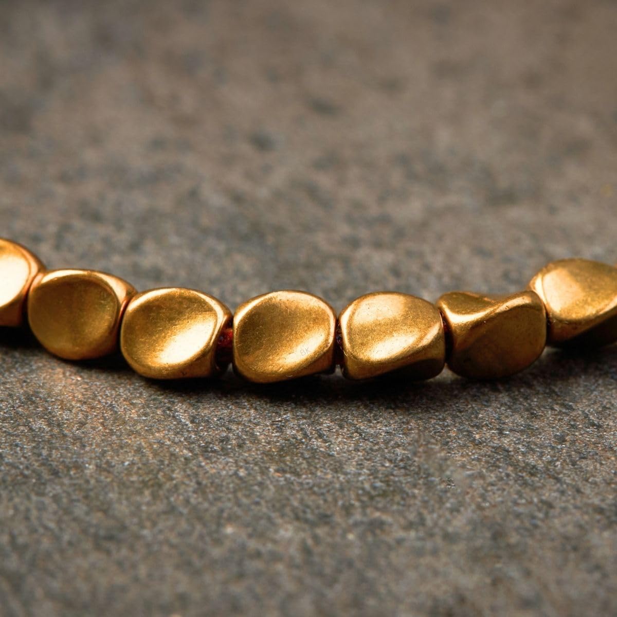 Buddha & Karma Tibetan Copper Beads Bracelet – Handmade Energy Healing for Strength, Balance & Protection – Adjustable Spiritual for Men & Women (GOLD)