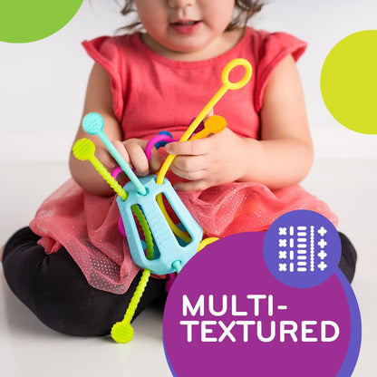 Mobi Zippee Activity Toy - Sensory Activities for Toddlers and Kids, BPA-Free & Food Grade Silicone, Montessori Learning Games for Ages +1 (Original)