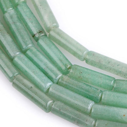 HAAMIIQII Natural Green Aventurine Tube Beads 13x4mm Column Stone Cylinder Gemstone Loose Beads for Jewelry Making Strand 15 Inch (28-29pcs)