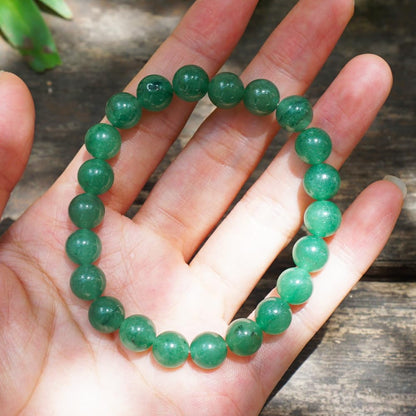 8mm Green Aventurine Bracelet for Women Men | Natural Luck Prosperity Stone Beads - Handmade Heart Chakra Crystal Jewelry for Abundance Meditation | Beading Tool Kit - Fits for 7-8" Large Wrist