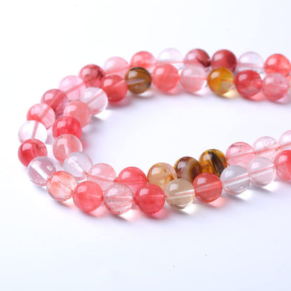 45PCS 8MM Watermelon Tourmaline Stone Beads Natural Gemstone Bead Crystal Healing Energy Jewelry Making DIY 15 inches