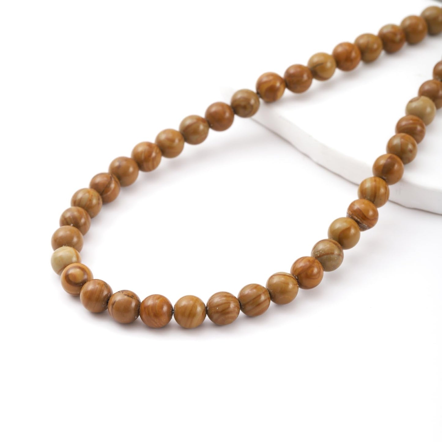 10mm 38pcs DIY Natural Woodgrain Jasper Stone Beads Round Healing Crystal Gemstone Loose Beads for Jewelry Making Handmade Bracelet Necklace