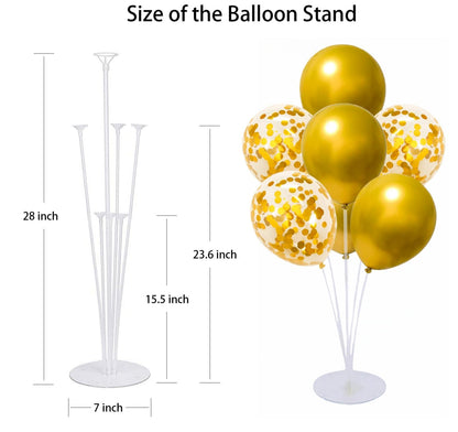 6 Set Balloon Stand Kit for Table Centerpieces With Balloon and Base Party Decorations for Birthday Wedding Retirement Graduation Baby Shower (Gold)