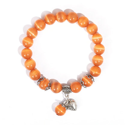 MEHUK Natural Stretch Gemstone Bracelet Healing Stone Beaded Bracelets for Women Men Gifts (Unisex) (Champagne)