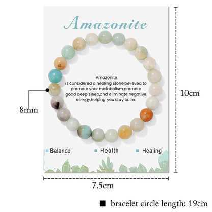 Amazonite Bracelet for Women 8mm Handmade Amazonite Crystal Bracelet Natural Stone Amazonite Beaded Bracelet Healing Bracelets Stretch Bead Bracelets Amazonite Jewelry for Women Men