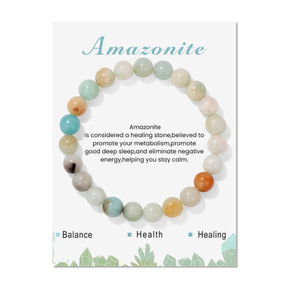 Amazonite Bracelet for Women 8mm Handmade Amazonite Crystal Bracelet Natural Stone Amazonite Beaded Bracelet Healing Bracelets Stretch Bead Bracelets Amazonite Jewelry for Women Men