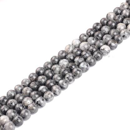 6mm Natural Larvikite Black Labradorite Gemstone Round Loose Beads for Jewelry Making (58-62pcs/strand)