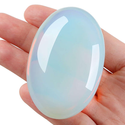 LAIDANLA Opal 2.4" Large Palm Stone Healing Crystals Natural Gemstones Calming Effects Energy Balancing Reiki Polished Worry Stone Cleansing Protection Anxiety Stress Relief Therapy 1PC