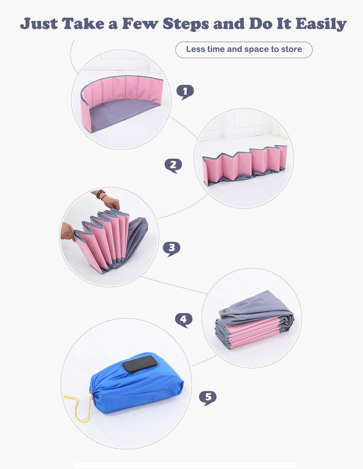 4 Feet Ball Pit for Kids/Baby Play Yard/Playpen/Fence, Folding Portable, No Need to Inflate, More Than 12 Sq.ft Play Space, Two Colors
