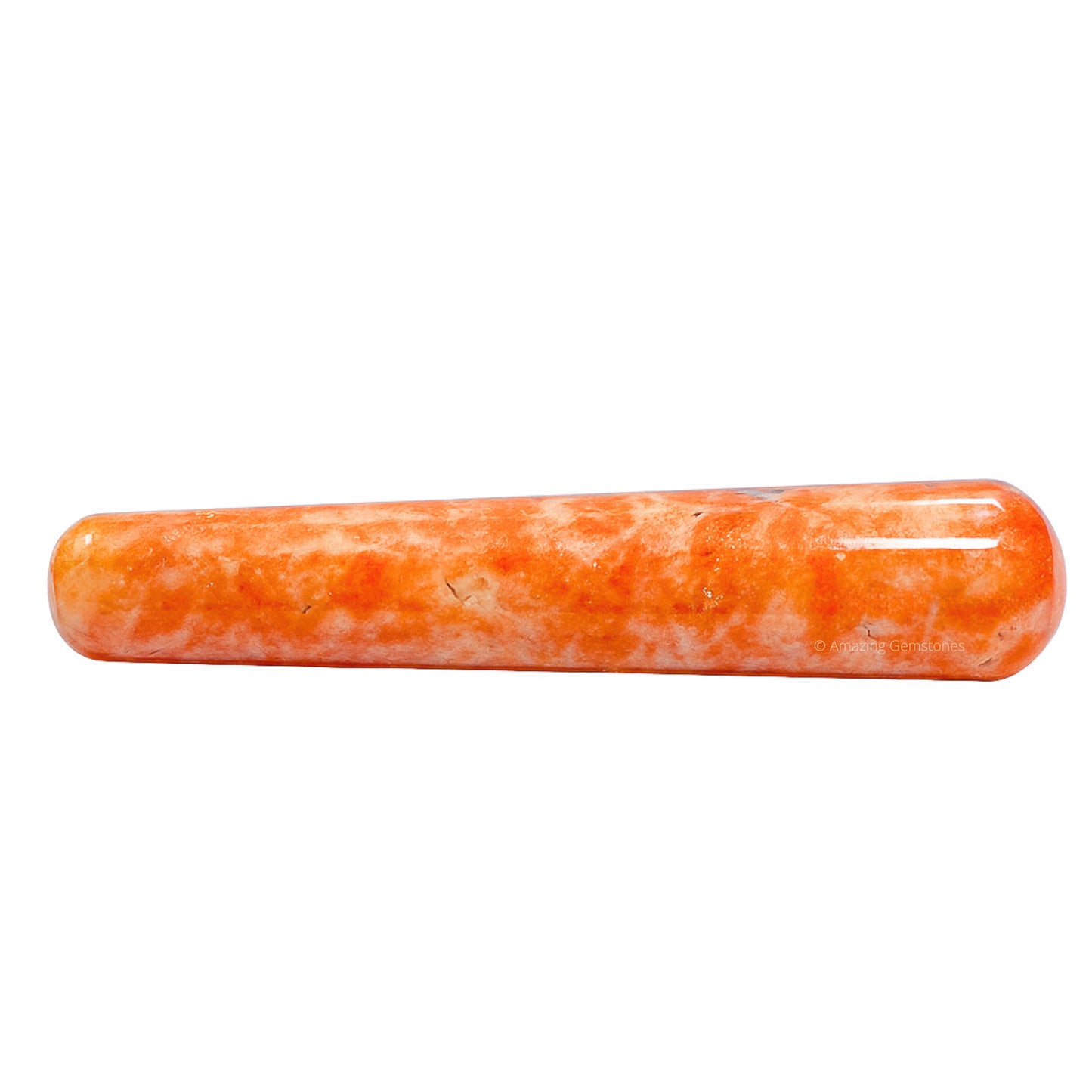 Amazing Gemstone Sunstone Crystal Wand Massage Stick - Pelvic Wand Gua Sha for Adults - Crystals and Healing Stones Massage Wands for Adults Gifts (Smooth)