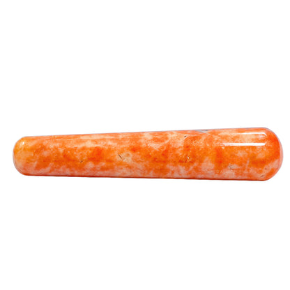 Amazing Gemstone Sunstone Crystal Wand Massage Stick - Pelvic Wand Gua Sha for Adults - Crystals and Healing Stones Massage Wands for Adults Gifts (Smooth)