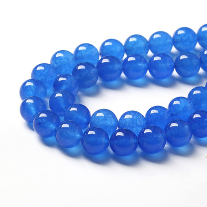 90pcs 4mm Natural Blue Jades Chalcedony Stone Beads Round Loose Spacer Beads for Jewelry Making DIY Bracelets Crystal Energy Healing Power Stone (4mm, Blue Chalcedony)