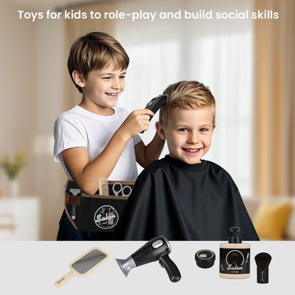 YIYZAOF Kids Barber Shop Pretend Play Toy-Toddler Hair Salon Toys Playset-Kids Shaving Kit for Boys,Gift Suitable Boys Ages 3+