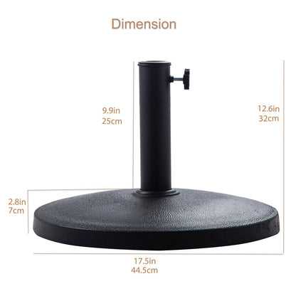C-Hopetree 22 lb Heavy Duty Round Base Stand for Outdoor Patio Market Table Umbrella, Black