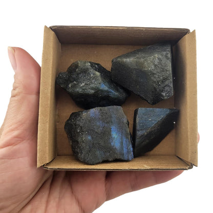 3-5Pcs Labradorite Natural Raw Crystals 1''-2'' Rough Stones Rocks for Tumbling Polishing Cabbing Gemstones Crystals and Healing Stones for Wicca Reiki,Fountian Rocks for Decorations (Labradorite)