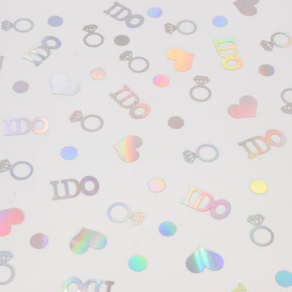Blopee Wedding Confetti Wedding Bridal Shower Decorations,160 PCS Iridescent I DO Engagement Confetti for Engagement Decorations