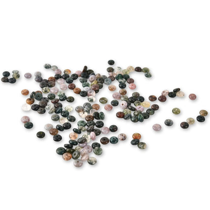 170pcs 4x2mm Natural Indian Agate Disk Rondelle Spacer Semi Precious Gemstone Loose Stone Beads for Jewelry Making 15 Inch