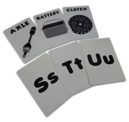 Alphabet Flash Cards for Future Race Car Drivers (ABC Baby, Children, Toddler, 26 Cards)