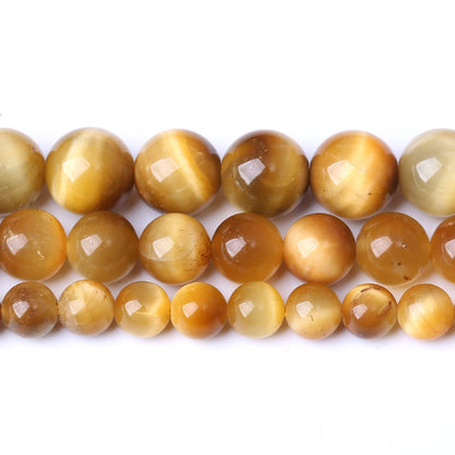 45PCS 8MM AAA Honey Gold Tiger Eye Stone Beads Natural Gemstone Bead Crystal Healing Energy Jewelry Making DIY 15 inches