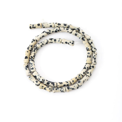 5x12mm Natural Dalmation Stone Bamboo Shape Gem Healing Energy Loose Spacer Beads for DIY Necklace Bracelet Earring