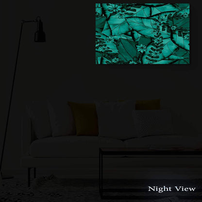 Startonight Acrylic Glass Wall Art - Abstract Stylized Leaves - Glossy Artwork 24" x 36" Home Decor Ready to Hang
