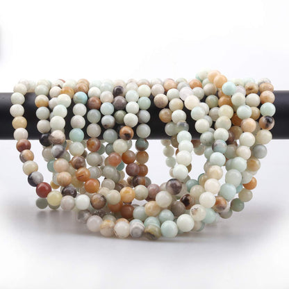 ICAI Beads 10mm Natural Amazonite Gemstone Round Loose Beads for Jewelry Making (34-36pcs)
