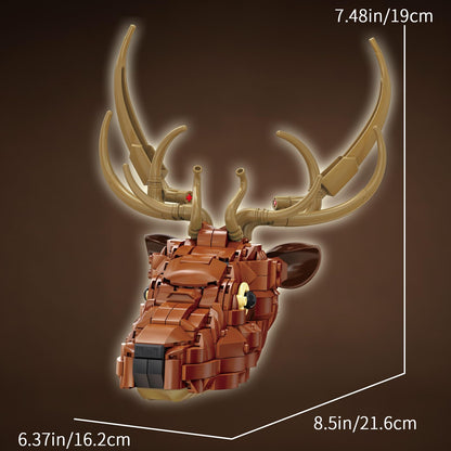 KAZI Wall Art Building Toy Sets,Deer Head Nature Wall Artwork for Living Room Decor,Home Office Decor Idea,Build and Display Creative Activity for Artistic Adults,Ideal Gifts for Mothers Day