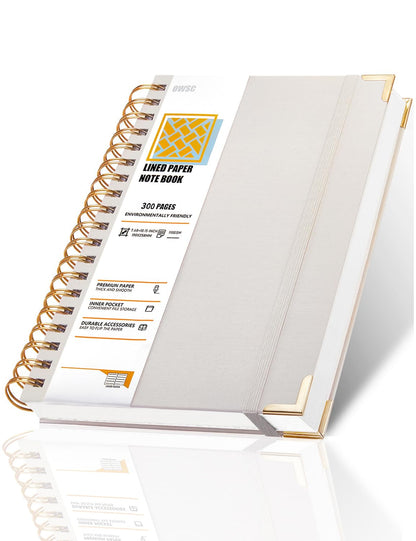 OWSC Lined Spiral Notebook with thick 110 GSM Papers, 300 Pages B5 Size College Ruled Notebook, Hardcover 7.1 x 10 Inches Journal for Women and Men, Notebooks for work, School, 1 Pack Grey