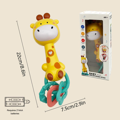 Baby Music Rattle, Teething Toys for Infants 6-12-18 Months Toddlers, Light-Up & Chew Sensory Toys for Baby Boy Girl Gifts (Giraffe)