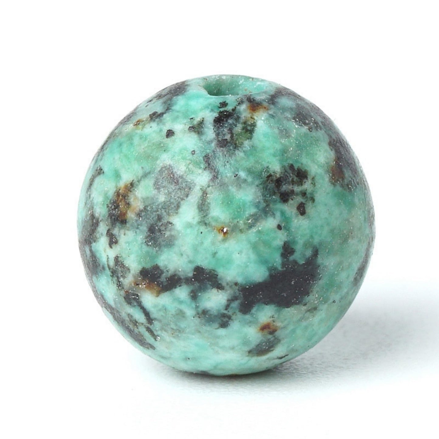 100Pcs Natural Stone 6mm African Turquoise Round Loose Gemstone Energy Healing Beads Hole Size 1mm DIY Smooth Beads for Bracelet Necklace Earrings Jewelry Making