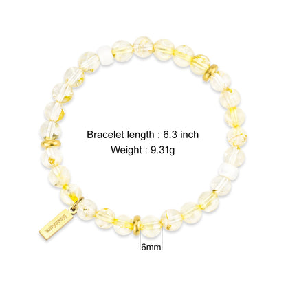 MesoAura Natural Garnet Bracelet – handmade Crystal Healing Jewelry for Women & Men – Root Chakra Balance, Vitality & Courage Energy Stone – Zodiac Capricorn Aquarius – Spiritual Gemstone Beaded Bracelet (Solar Plexus Chakra – Citrine Rhapsody bracelet)