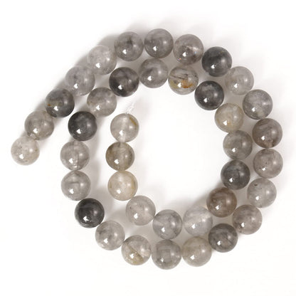 45pcs 8mm Natural Stone Beads Greystone Crystal Beads Energy Crystal Power Gemstone for Jewelry Making, DIY Bracelet Necklace