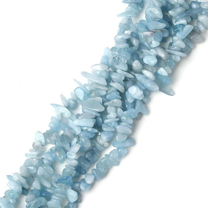 LAIDANLA Aquamarine 400pcs Natural Chip Stone Beads 5-8mm Healing Crystal Irregular Gemstones Drilled DIY Loose Rocks Bead Crystal for Bracelet Earrings Necklace Jewelry Making Crafting